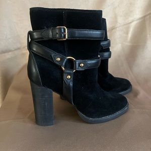 UGG Women’s Dandridge Suede Harness Belted  Chunky boot Black size 5
